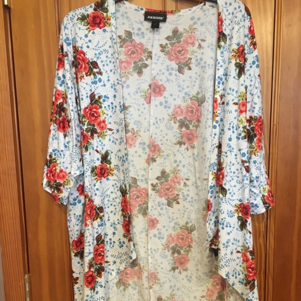 Joe Boxer Floral Knit Kimono